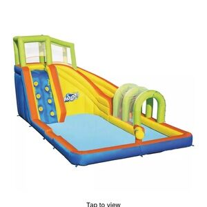 Bestway Inflatable Water Slide with Climbing Wall - Blue, Yellow, Green